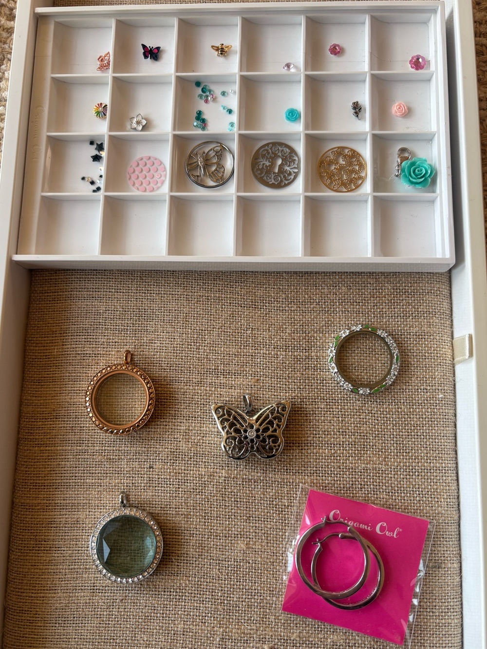 Flowers/Butterflies Silver & Rose Gold Origami Owl